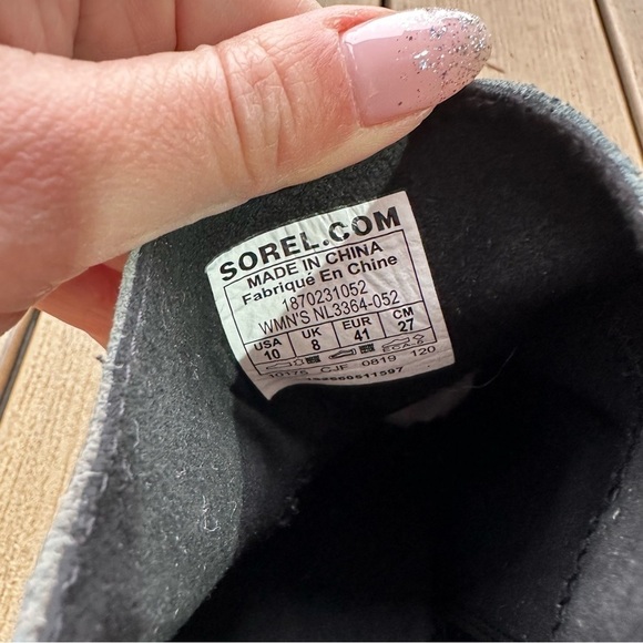 Sorel Joan of Arctic II Zip Wedge Booties Gray Leather Upper Size 10 Women’s - Picture 12 of 12